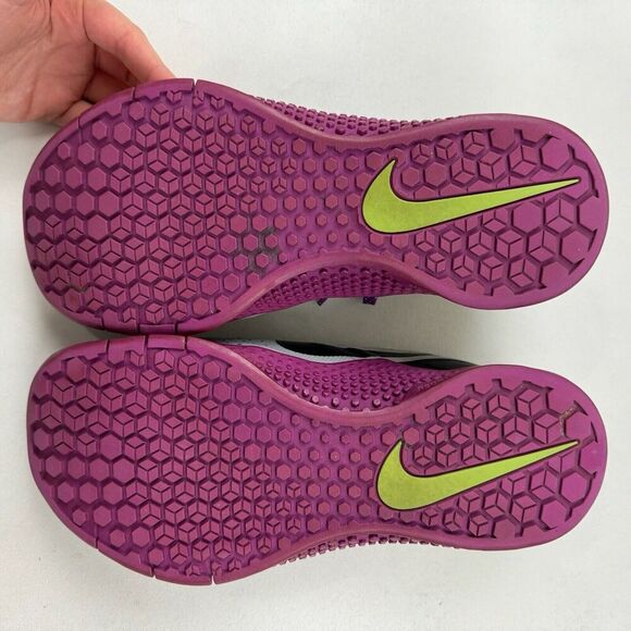 Nike Metcon 1 Flywire Wolf Gray Vivid Purple Sneakers Sz 8 Running 813101-005 - Picture 6 of 8